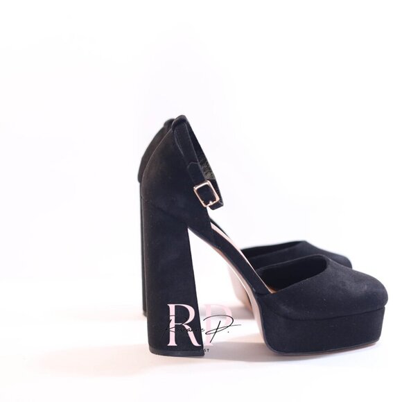 ASOS Women's Black Velvet Platform Heel SZ 7 NWOT - Picture 3 of 6